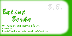balint berka business card